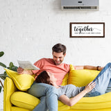 Together They Built A Life They Loved Sign 14 x 6.4 Inches Farmhouse Wall Decor Rustic Modern Framed Wood Sign Hanging Plaque for the Home Love Signs Decorations (And So Together Style) Jetec