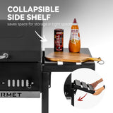 Royal Gourmet CD1824ET 24-Inch Movable Charcoal Grill with Foldable Side Tables, Outdoor BBQ Grill with 470 Sq. In. Cooking Area for Outdoor Picnic and Camping Grilling, Black Royal Gourmet