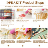 DPDAKIT DIY 5D Galaxy Diamond Art Painting Kit for Adults, Alphabet Round Full Drill Craft Diamond Dots Painting Canvas Supply for Home Wall Decor, 12x12inch DPDAKIT