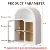 Furnaza Arched Wall Mounted Medicine Cabinets with Tempered Glass Doors,Bathroom Cabinet with Adjustable Shelf for Kitchen,Living Room Furnaza