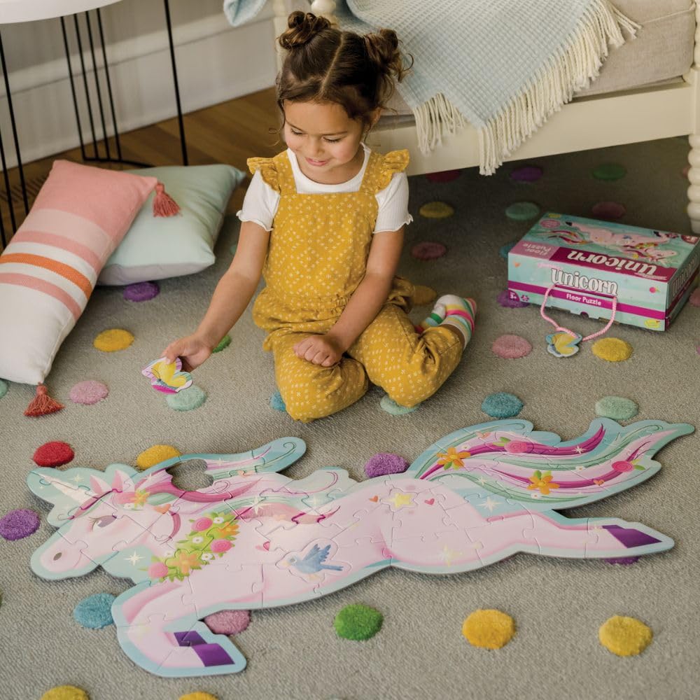 PEACEABLE KINGDOM Shimmery Unicorn Floor Puzzle, 1 EA Peaceable Kingdom