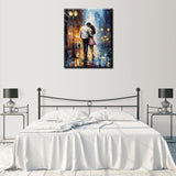 A loving Couple Paint by Numbers Kits with Brushe and Acrylic Pigment on Canvas Lively Street Scenery Painting for Adults Beginner Graffitic Picture Arts Craft Home Decor Gifts 16''x20''(Frameless) TUMOVO