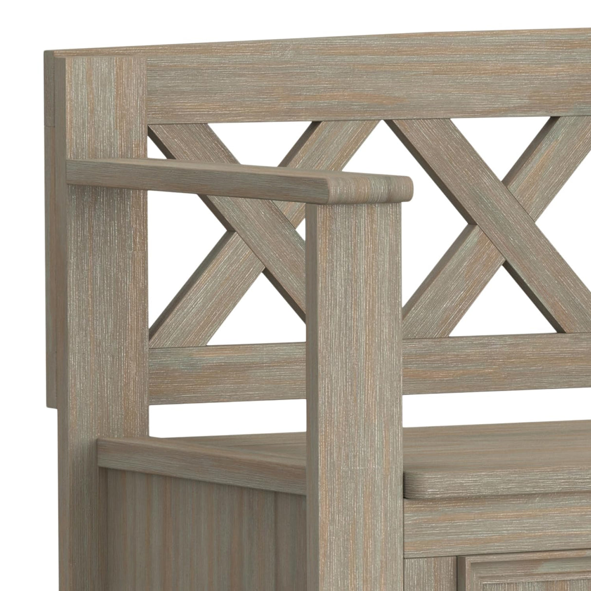 SIMPLIHOME Amherst Entryway Storage Bench - 48 inch Wide Solid Wood Hallway Seat in Distressed Grey, Transitional Bench for Entryway or Living Room with Lift-Up Lid and Spacious Storage SIMPLIHOME