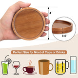 6 Pcs Best Wooden Coasters with Holder Coffee Table Coasters for Drink Acacia Wood Coaster Set Modern Cup Coasters Home Dining Table Decor Cute Beer Bar Coasters Decorative Rustic Outdoor Coasters Renawe