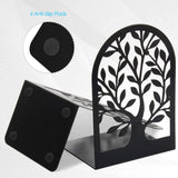 HappyHapi Book Ends, Metal Bookends for Shelves Decorative, Tree Stopper for Heavy Books, Black Ends to Hold Books for Home Office, 6.5 X 4.7 X 3.5 Inch(3 Pairs/6 Pcs, Large) HappyHapi