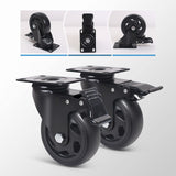 4 Inch Caster Wheels 2000lbs,Casters Set of 4,Heavy Duty Plate Casters with Double Ball Bearings,YAEMIKY Premium Polyurethane Swivel Caster Wheels for Cart,Furniture,Workbench（16pcs Screws Included) YAEMIKY