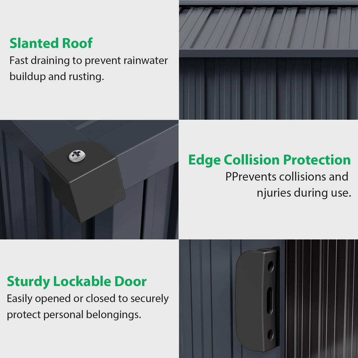 Acekool 8x15 FT Outdoor Metal Storage Shed, Large Garden Tool Shed with Lockable Door and Vents, Waterproof Galvanized Metal Sheds for Tools & Equipment, Garbage Can, Bike, Mower, Gray Acekool