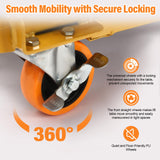 Lift Table Cart Hydraulic Double Scissor Hydraulic Lift Table 770lbs Capacity 51" Lifting Height, for Material Handling and Transportation Yellow (Double Scissor 51" Lifting) DNYSYSJ