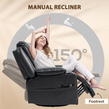 HOMCOM Swivel Rocker Recliner Chair with Vibration Massage and Heat, Oversized PU Leather Ergonomic Lounge Chair with Footrest, Remote, Cup Holders and Side Pockets for Living Room, Black HOMCOM