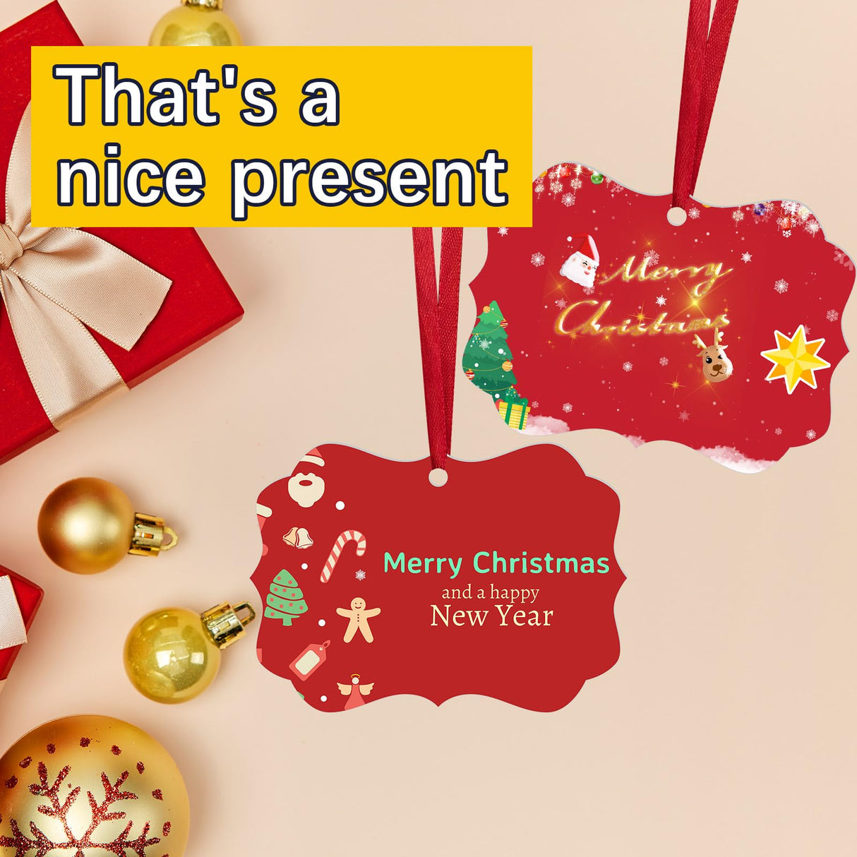 25 pcs Metal Christmas Ornaments,DIY Handmade Crafts Double Sided Sublimation Ornaments,3.9″ × 2.7″ Sublimation Christmas Ornament Blanks for Christmas Tree Decor Blank Ornaments LIZOIDZSM