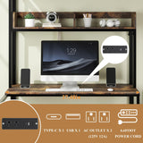 Bellemave Twin Over Twin bunk Bed with Desk, loft Bed with Desk and Shelves, Twin Over Twin Metal Bunk Beds with Charging Station, Black Bellemave