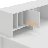 WiberWi Computer Desk with Drawers and Hutch, 43.3 inch White Home Office Desks Small Makeup Vanity Desk Table with Storage for Small Spaces Bedroom, Writing Desk Study Table WiberWi