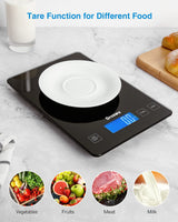 Large Digital Kitchen Scale, Drcowu 15kg Food Kitchen Scales for Baking, Cooking, Keto and Meal Prep, Food Weight Scale with 1g Accuracy and LCD Display, Easy to Read, Grams and Oz (Black) Drcowu