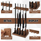 GlikCeil 1 Set Wooden Vertical Gun Rack Wall Mount Indoor Hold up to 5 Long Guns Shotguns Rifle Racks Display Holder Stand for Firearms Display Storage Home Accessories Office(Walnut) GlikCeil