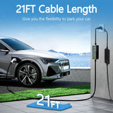 QPQ Level 1-2 EV Charger, 16 Amp 110-240V Portable Electric Car Charger, Electric Vehicle Charging Stations with NEMA 6-20 Plug & NEMA 5-15 Adapter for J1772, Level 2 EV Charger with 21 FT Cable QPQ