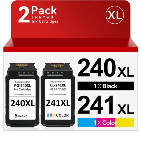 PG-240 XL/CL-241 XL Ink Cartridges Compatible for Canon 240XL 241XL Combo Pack for Canon PIXMA MG3620 MG3600 TS5120 MX472 Printer (1 Black,1 Color) OEGGOINK