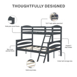 DHP Brady Wood Bunk Bed Frame, Twin over Full, Grey DHP