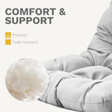 DWVO Egg Hanging Swing Chair with Stand Egg Chair Wicker Egg Chair with Cushions 330lbs for Patio, Bedroom, Garden and Balcony, Light Gray DWVO