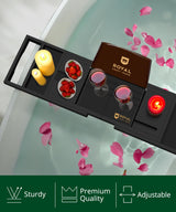 ROYAL CRAFT WOOD Premium Foldable Bathtub Tray - Wood Bath Tray for Tub, Bamboo Bathtub Shelf, Expandable Bath Table Tray, Luxury Bathtub & Bathroom Accessories for New Home & Unique Gift for Women ROYAL CRAFT WOOD