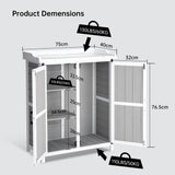 ElfinAura Outdoor Potting Bench with Storage - 37" Tall Wooden Garden Workstation with Galvanized Metal Tabletop, Adjustable Shelves & Double Doors for Backyard, Patio, Garden (White). ElfinAura