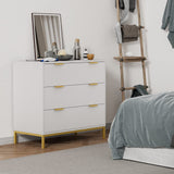 Anmytek White Dresser for Bedroom, 3 Drawer Dresser with Spacious Storage Modern Wood Chest of Drawers for Bedroom Living Room Hallway H0074 Anmytek