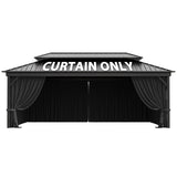 12'x 20 Gazebo Curtains Outdoor Waterproof with Hanging Rings, 4-Panel Double Zipper Sidewalls Universal Replacement Privacy Curtain, Outdoor Gazebo Curtains for Patio, Backyard(Curtains Only) Snubbull