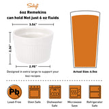 Creme Brulee Making Set - 6 Porcelain Ramekins 6 oz, 304 Stainless Steel Lifting Rack, 9" X 13" Bottom Pan SOLIGT