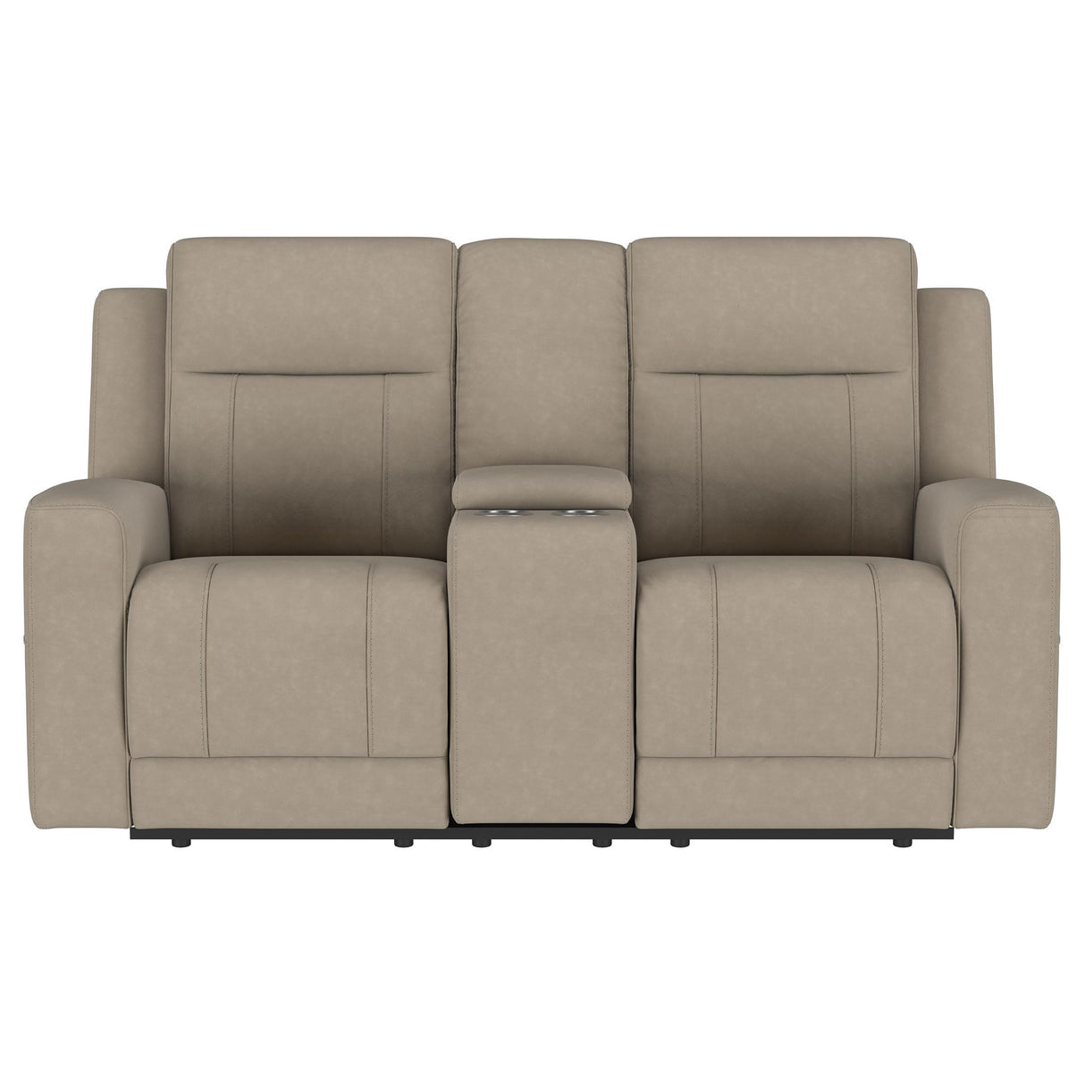Coaster Home Furnishings - Brentwood - Fabric - Manual Motion Reclining Loveseat with Tufted Accents and Track Arms - Living Room - 30-Inch - Taupe - 610282 Coaster Fine Furniture