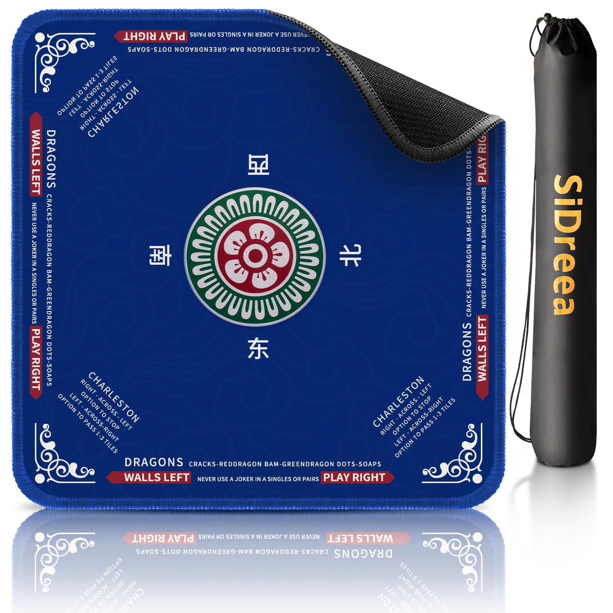 Mahjong Mat, 32.4×32.4 Inch Noise Reduction Anti-Slip Mahjong Mat for Table, Mahjong Table Mat for Poker, Card, Board Games Table Mat, Tile Games, Dominoes SiDreea