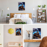 GDYEEH DIY Fantasy Train 5D Diamond Art Kits, Round Full Drill Sparkling Starry Sky Diamond Painting Picture, Steam Train Painting by Numbers Art Kits for Adults Beginners Home Wall Decor 12x16 inch GDYEEH