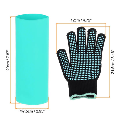 PATIKIL Silicone Sublimation Tumblers Sleeve Kit, Heat Resistant Seamless Tumblers Wrap for 20 Oz Sublimation Blank Cups with Glove Tape, Green - WoodArtSupply