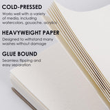 Fingraspuro Watercolor Paper Pad 9x12 Inch, 30 Sheets, 100% Cotton, Acid-Free, Cold Pressed, for Painting, Drawing, Art Journaling, Professional Artist Quality Fingraspuro