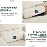 AEMEIOS Swivel Rocker Recliner, Oversized Manual Nursery Glider Rocking Recliner Chair with Removable Cushion, Upholstered Swivel Reclining Chair for Nursery Living Room Bedroom, Corduroy White AEMEIOS