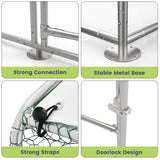 Large Metal Chicken Coop, 13.1 Ft Large Chicken Runs for Yard with Cover, Spire Roof Metal Chicken Coop with Lock for Outdoor, Backyard, Farm, Duck, Rabbit Hipicute