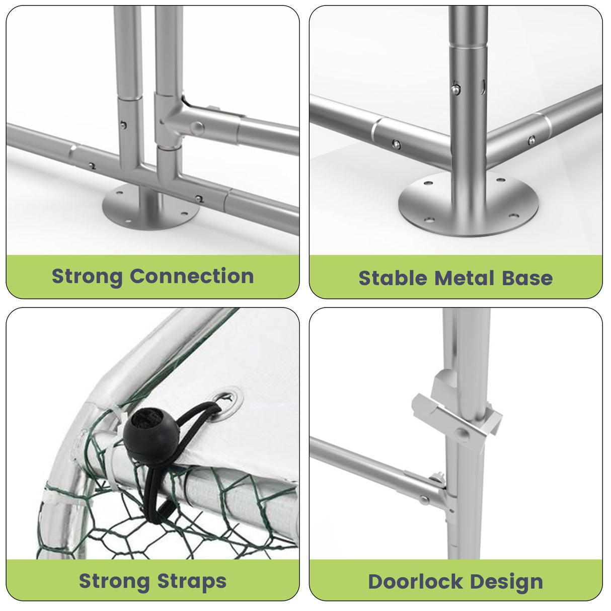 VerisShade Large Metal Chicken Coop, Walk-in Poultry Cage, Large Outdoor Chicken Coop with Waterproof Cover for Outdoor Yard Farm Use (9.8x13.1x6.6FT) VerisShade