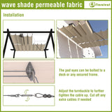 FLORALEAF 7'×16' Pergola Shade Cover Retractable Pergola Replacement Canopy Slide Shade Sail with Cable Hardware for Outdoor Patio Porch Garage Deck Backyard Awning FLORALEAF