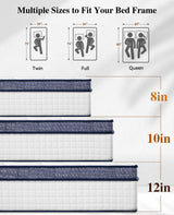 UltraSnooze Twin Mattress, 8 Inch Hybrid Mattress in a Box, Medium Firm, Memory Foam and Individual Pocket Springs for Pressure Relief, CertiPUR-US Certified UltraSnooze