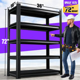 RPGHJJ 72" H Garage Shelving Units Garage Storage Shelves 5T Metal Shelf Heavy Duty Shelving Unit Adjutable Industrial Utility Shelf Storage Rack for Warehouse, Basement,72" H*36" W*16" D RPGHJJ