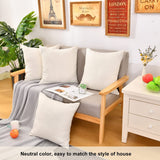 Sublimation Pillow Covers Blank 16x16 Inch BeigeThrow Pillow Cases Bulk for HTV Heat Transfer Vinyl Set of 6 Linen WANZELONYO