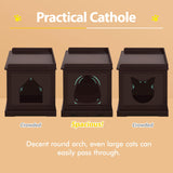 Yaheetech Cat Litter Box Enclosure, Hidden Cat Washroom Wooden Cat Litter Cabinet Indoor Cat Litter Box Furniture, Decorative Pet Side Table, Storage Bench for Large Cat Kitty, Espresso Yaheetech