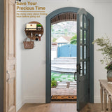 Key Holder for Wall Decorative with Shelf and Hooks, Unique Mail Organizer Wall Mount with Sunglasses Holder, Cute Circular Design Entryway Key Rack Hanger, Rustic Home Decor Boho Wall Decor dreampossible