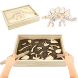 Dinosaur Excavation Archaeology Dig Kit for Kids, Fossil Explore Sensory Bin Toys, Dino Skeletons Bones Puzzle Game, Archaeology Science STEM Toys for Boys and Girls (Stegosaurus) Xylolin