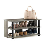 Furinno Sully 3-Tier Stand for TV up to 40, French Oak Grey/Black Furinno