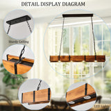 Rustic Wood Chandelier farmhouse light fixtures,hanging wooden beam light for Kitchen Island,Farmhouse Chandelier wood pool table light,wood island led light rustic hanging light BAOURE