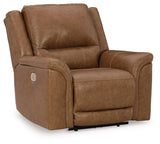 Signature Design by Ashley Trasimeno Contemporary Leather Match Wall Hugger Power Recliner with Adjustable Headrest and USB Ports, Light Brown Signature Design by Ashley