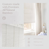 MOOD Custom Bamboo Shades | Modern | Cordless Bamboo Roman Shades for Windows and Doors (Natural Woven) | Modern White Dough (Sheer) | Custom Size Mood