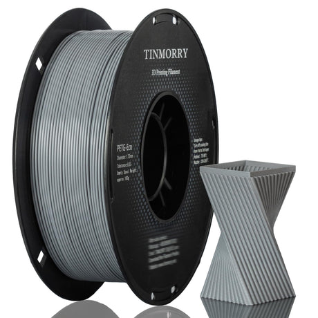 TINMORRY PETG Filament 1.75, Rapid PETG-Eco 3D Printer Filament, Compatible with Bambu FDM 3D Printer, 1 KG 1 Spool, Grey TINMORRY
