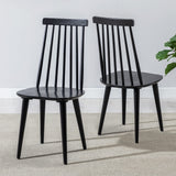 DUHOME Dining Chairs Set of 2 Wood Dining Room Chair Black Spindle Side Kitchen Room Country Farmhouse Chairs Black DUHOME