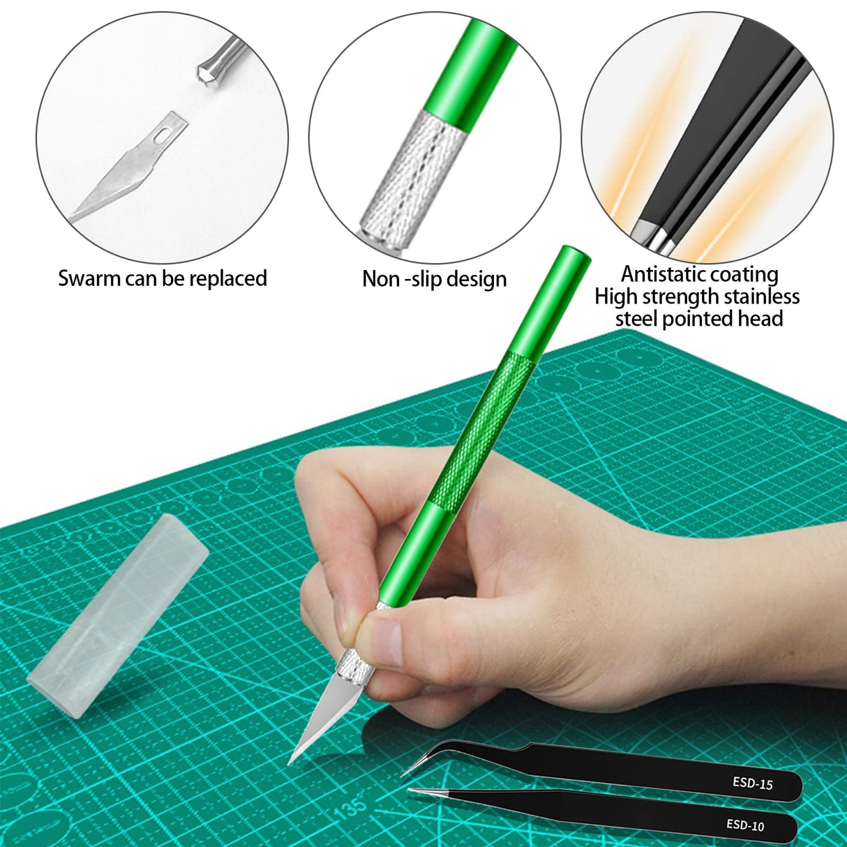 Miluosong 25pcs Precision 3D Printer Tool set with Deburring Tool, Craft Knife,hand File,Carving Knife Suitable for sanding, carving, modeling, cutting, scraping Deburring kit MILUOSONG