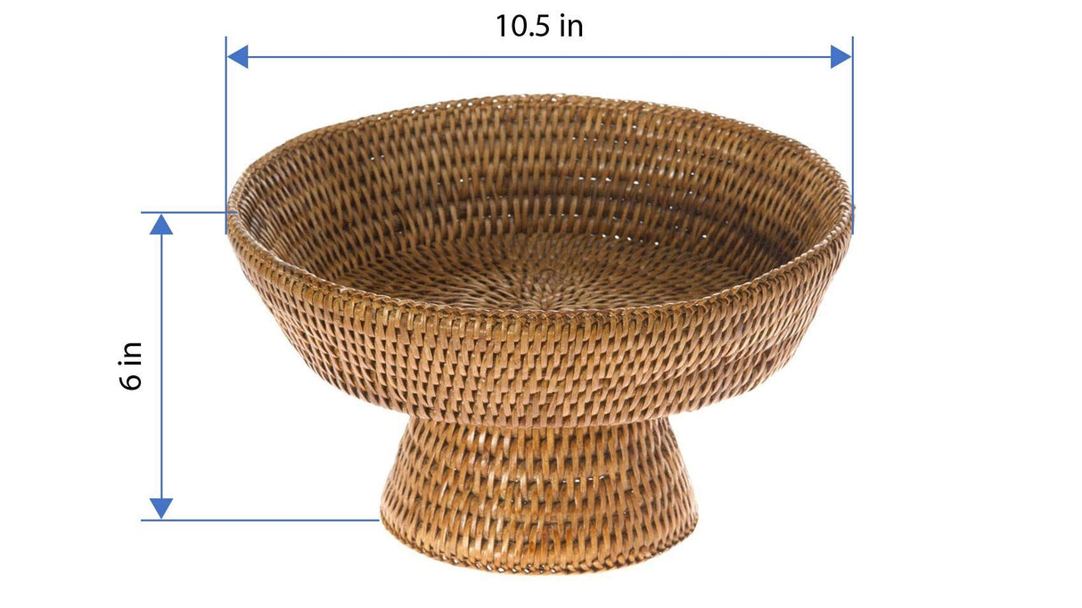 KOUBOO La Jolla Rattan Fruit Bowl, 10.5 inches x 10.5 inches x 6.5 inches, Honey Brown Kouboo